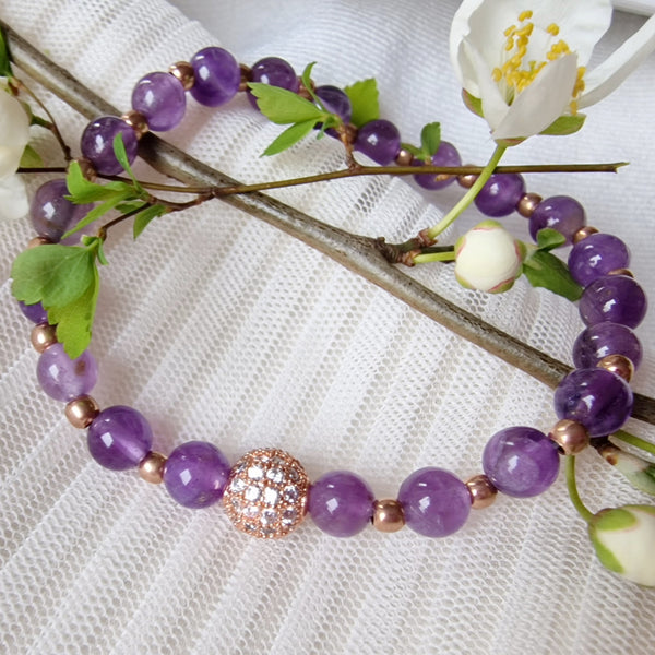 Handmade amethyst bracelet set designed by Sivona
