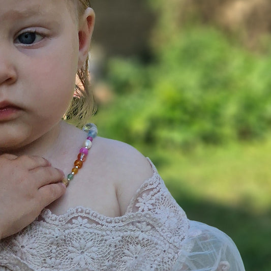 Natural gemstone necklace for girls with moonstone and pearls, birthday gift idea for girl