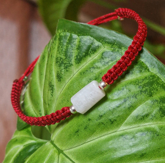 Red string moonstone bracelet with 925 sterling silver for protection, luck and manifestation