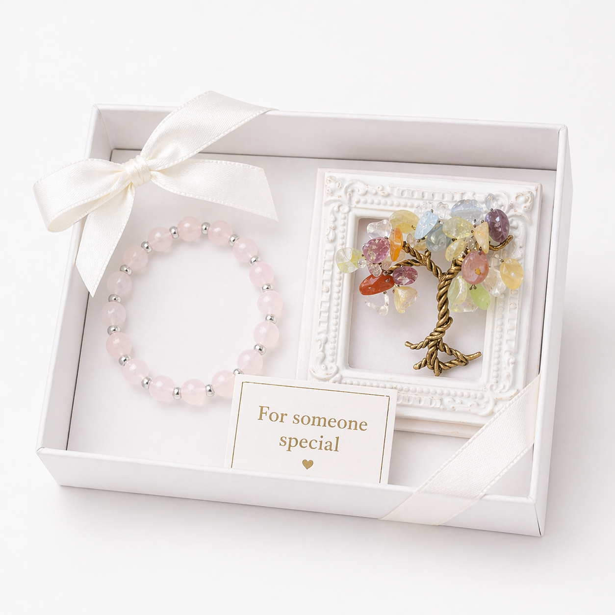 Rose Quartz Love Gift Set Crystal Gift for Self Love and Healing