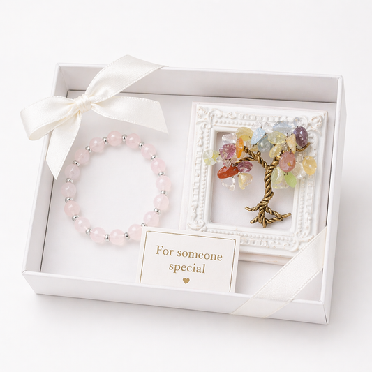 Rose Quartz Love Gift Set Crystal Gift for Self Love and Healing