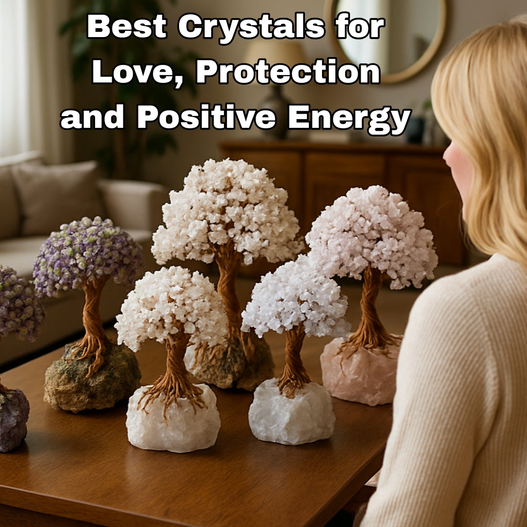 The best crystals for love, protection and positive energy include rose quartz, amethyst, moonstone and natural crystal talismans