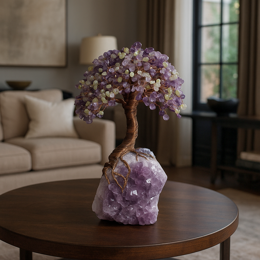 Discover the meaning of crystal tree of life sculptures, their symbolism, feng shui 