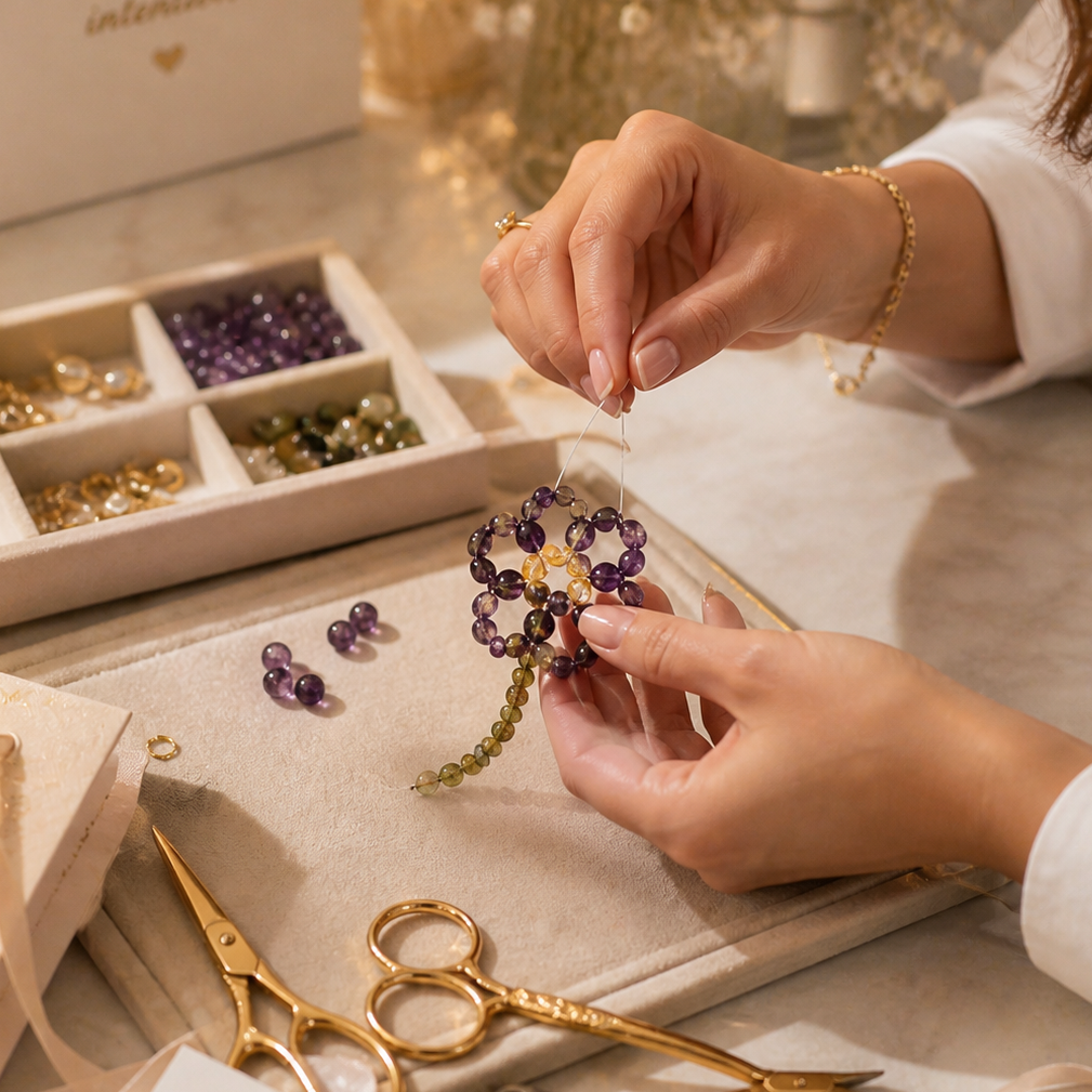 amethyst crystal flower keychain protection gift for women calming spiritual jewelry