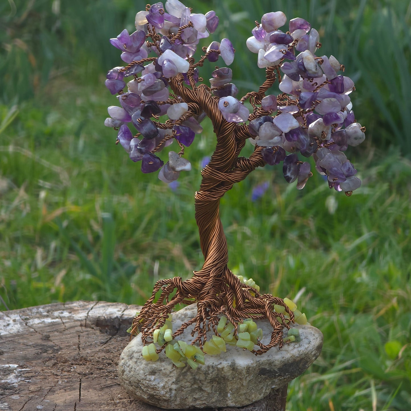 luxury amethyst crystal tree of life handmade gemstone decor