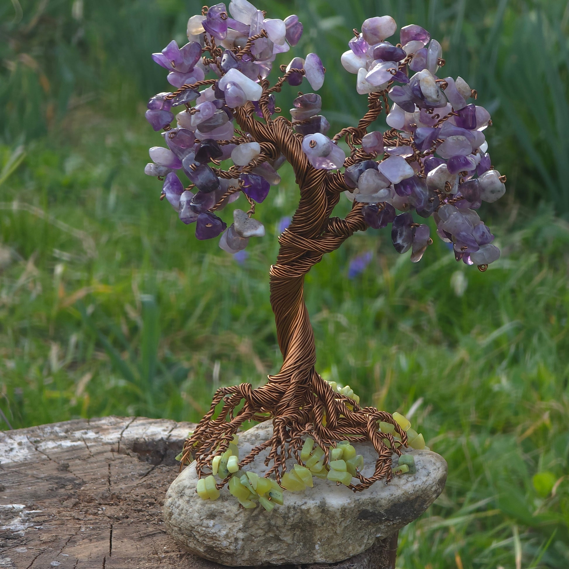 luxury amethyst crystal tree of life handmade gemstone decor