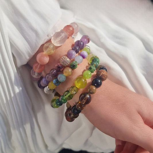 Handmade Gemstone Bracelet Set – Natural Crystals from Around the World