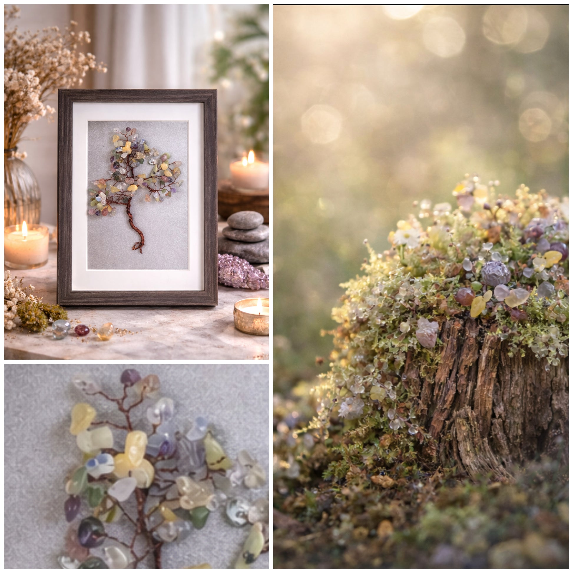 Feng Shui crystal trees for home harmony and positive energy decor.