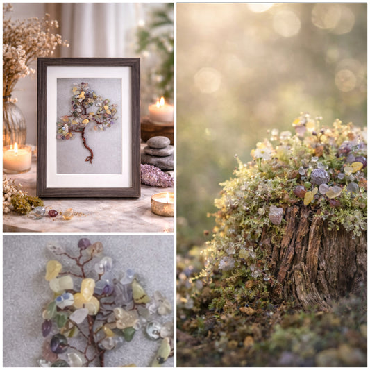 Feng Shui crystal trees for home harmony and positive energy decor.