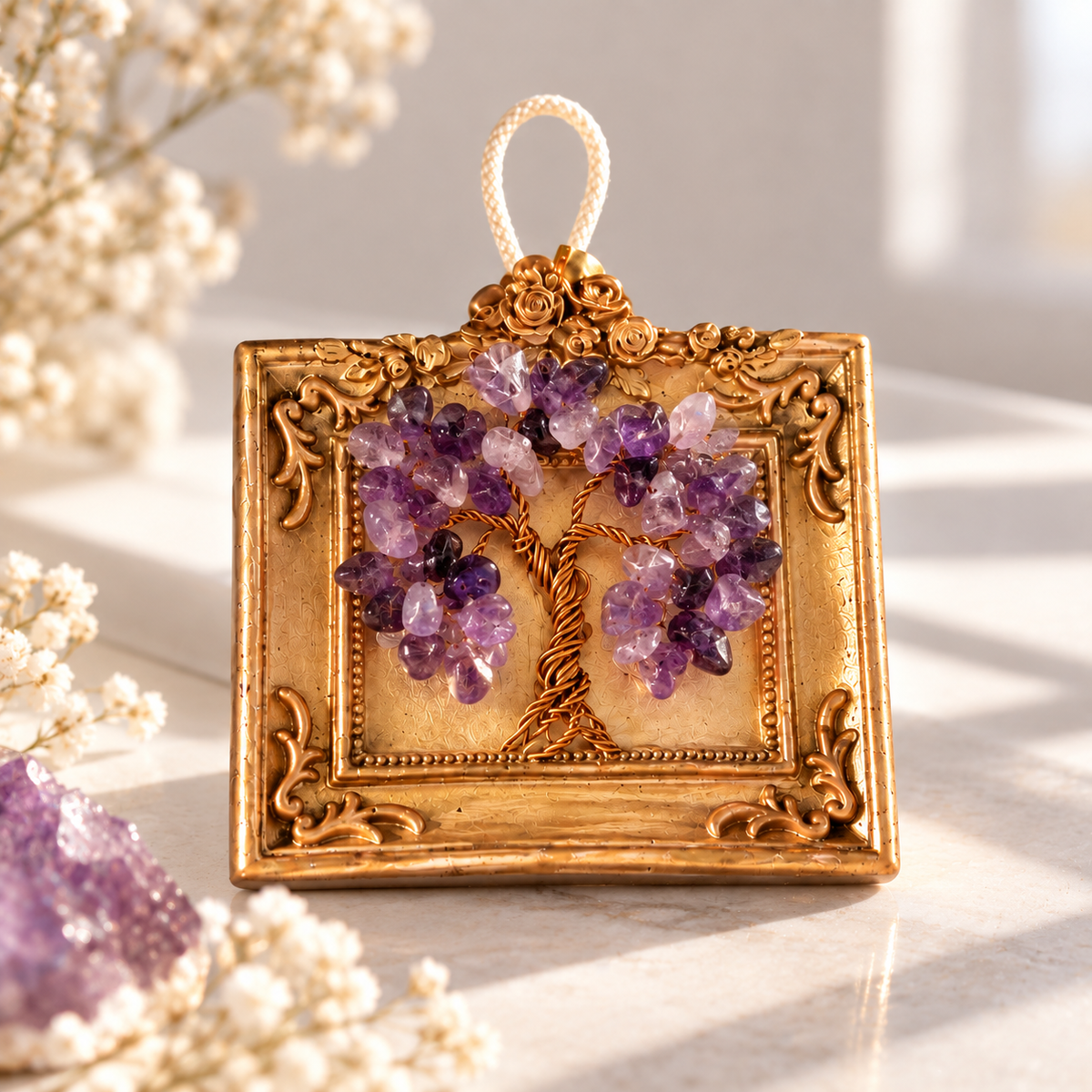 Mini Amethyst Crystal Tree of Life handmade by SIVONA