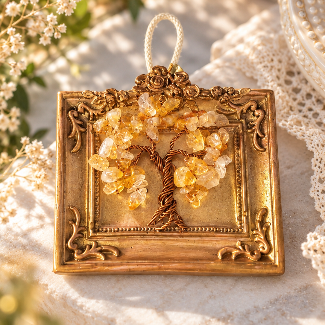 Mini Citrine Crystal Tree of Life handmade by SIVONA