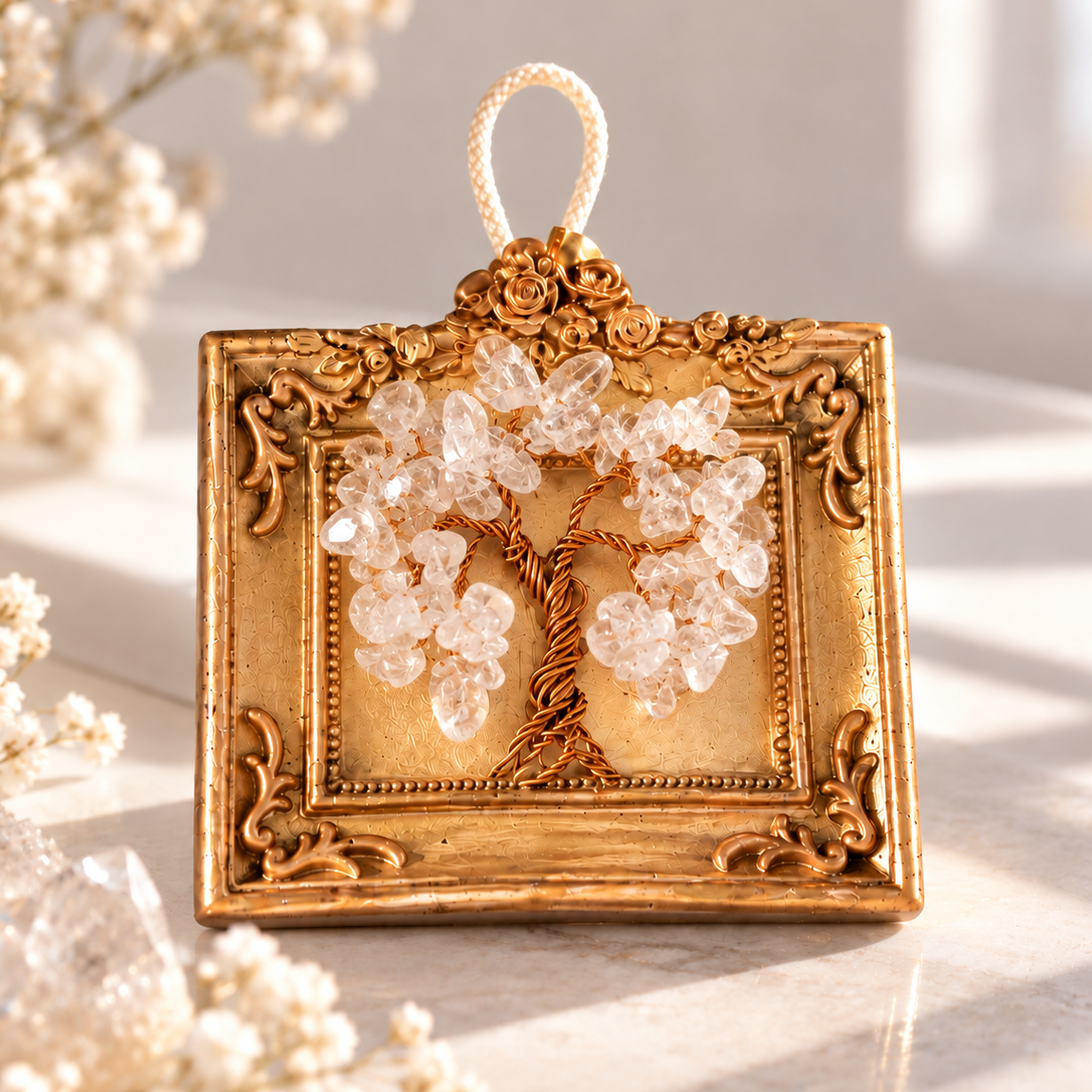Mini Clear Quartz Crystal Tree of Life handmade by SIVONA