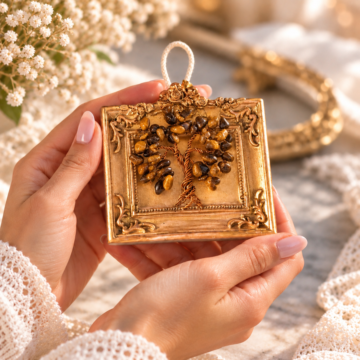 Mini Tiger’s Eye Crystal Tree of Life handmade by SIVONA