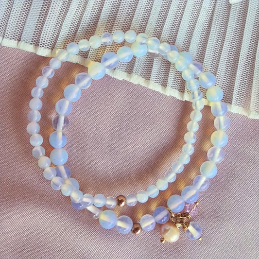 Elegant Moonstone Bracelets with Rose Gold Accents