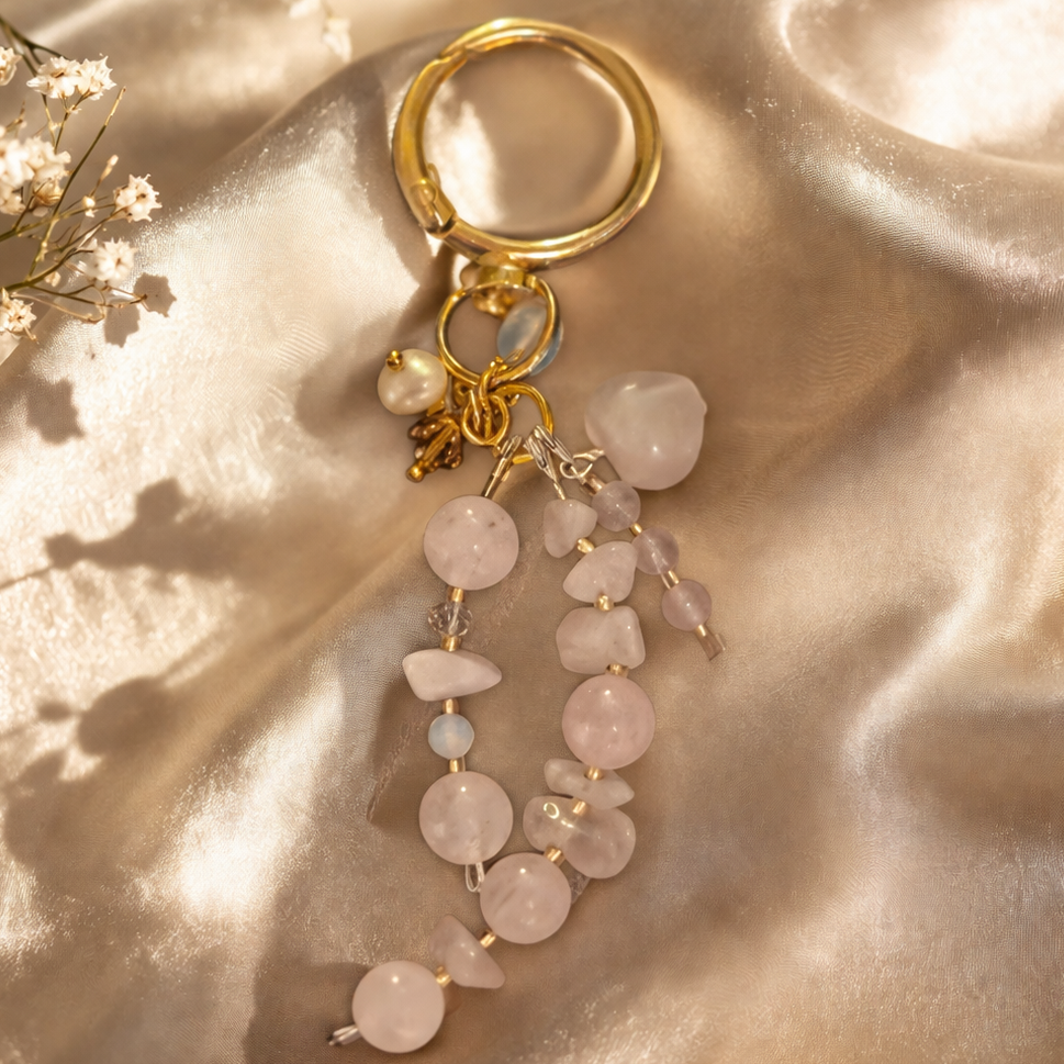 Rose quartz luxury gift for her with crystal tree greeting card in premium handmade gift box