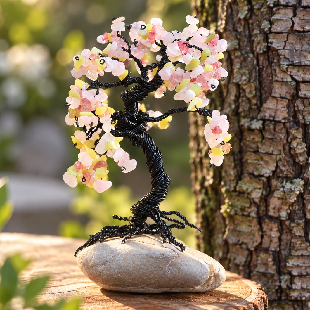 Unique gift for her handmade Rose Quartz Tree of Life by SIVONA